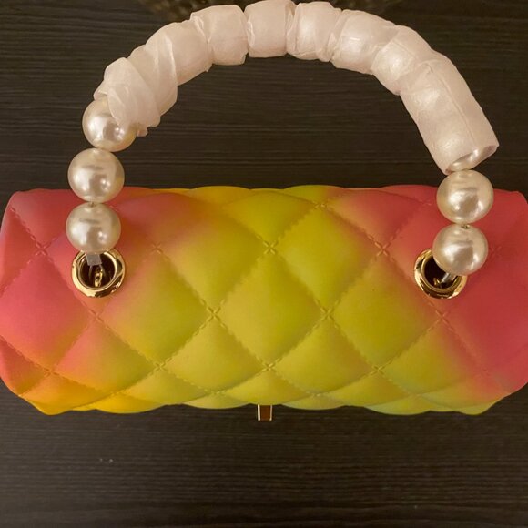Rainbow Bag with Pearl Handle - Picture 2 of 3